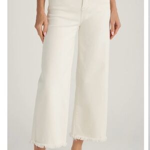 RISEN JEANS MARLO WIDE LEG Women's CROP Cream Jeans SIZE 11X30